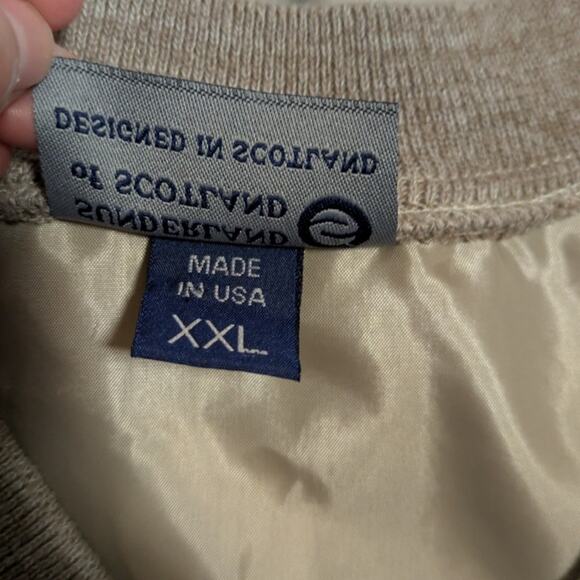 Sunderland of Scotland Vintage Vest Mens XXL Tan Preppy 90s Classic Beige Ribbed - Picture 6 of 7